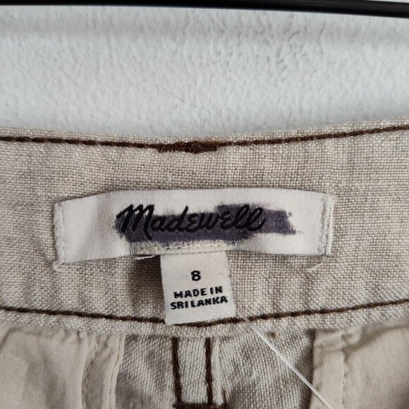 Ladies SZ 8 Madwell Oat Linen Flare-Leg Pant - Picture 5 of 5